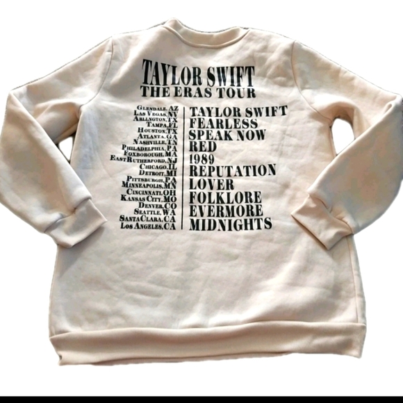 Taylor Swift Womens The Eras Tour Cream Sweatshirt S - Picture 11 of 12